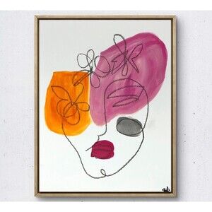 WS original face painting 14X11 Gallery Paper acrylic modern abstract wall art